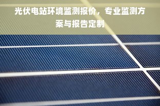 光伏电站环境监测报价，专业监测方案与报告定制