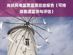 光伏风电监理监测总结报告（可持续能源监测与评估）