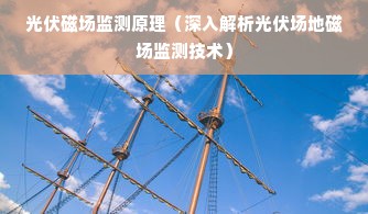 光伏磁场监测原理（深入解析光伏场地磁场监测技术）