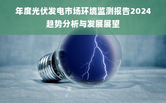 年度光伏发电市场环境监测报告2024趋势分析与发展展望