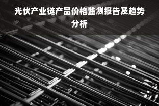 光伏产业链产品价格监测报告及趋势分析